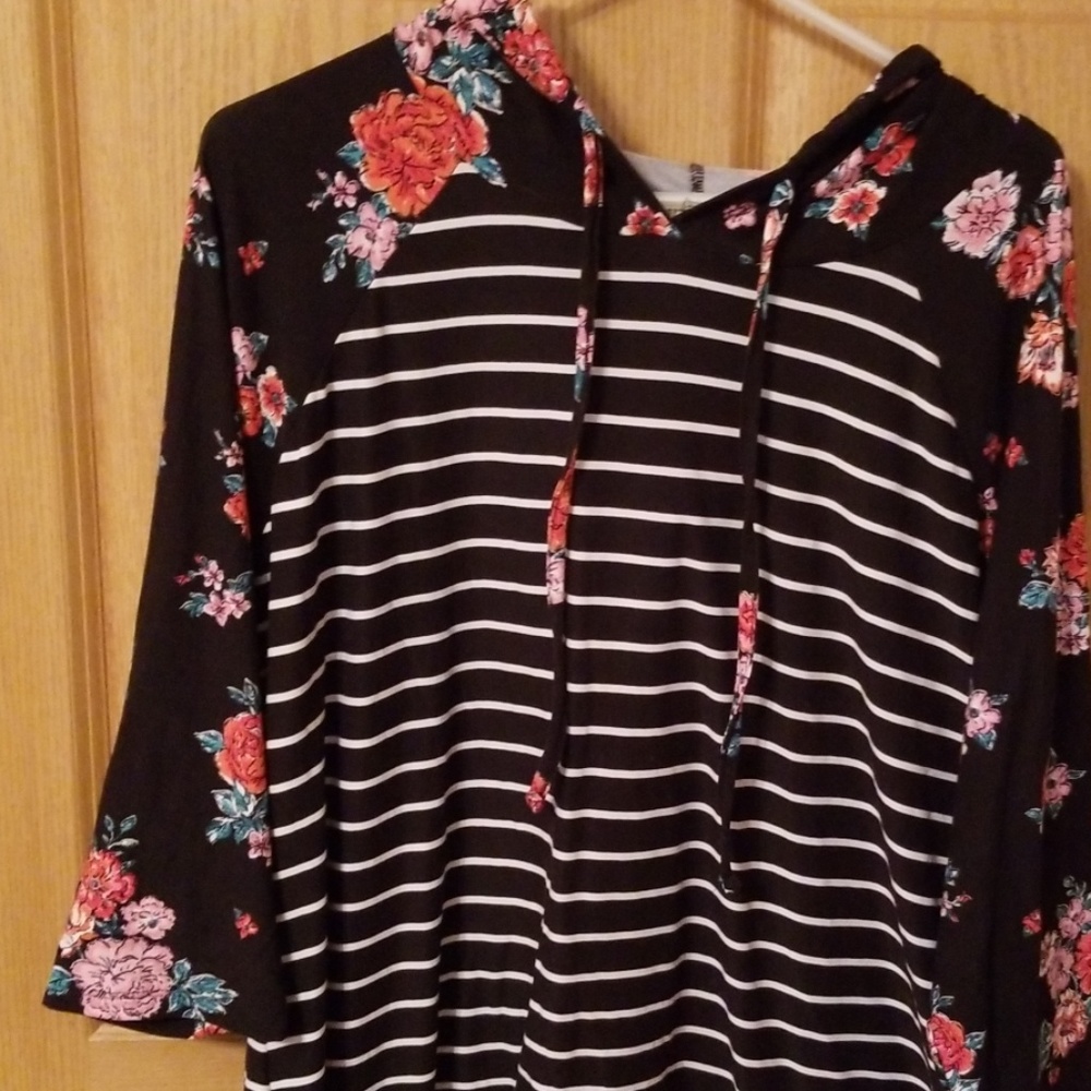 Cute floral and striped shirt